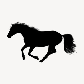 Cantering horse silhouette collage element, | Free PSD - rawpixel