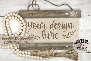 CANVAS Banner, cloth & wood hanging - mock-up
