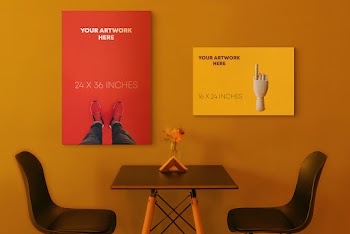 Canvas Poster Free Mockup