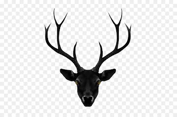 Canvas print Work of art The Black Deer Poster - antler silhouette 