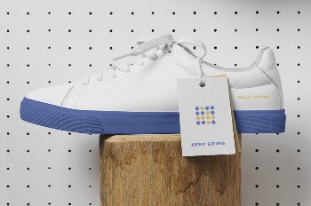Canvas sneakers label mockup, footwear | Free PSD Mockup - rawpixel