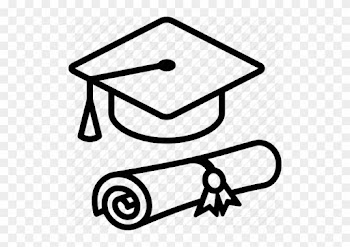 Cap And Diploma - Graduation Hat Line Drawing