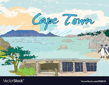 Cape town doodles vector image