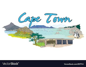 Cape town doodles vector image