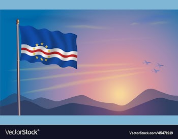 cape verde flag in the morning sun
