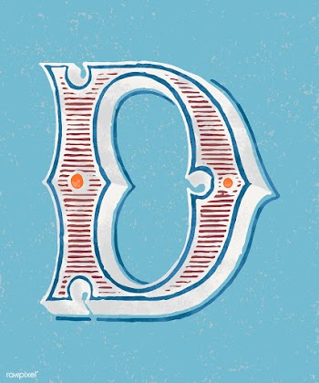 Capital letter D vintage typography style | Free stock vector - 474878