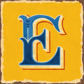Capital letter E vintage typography style | Free stock vector - 474766
