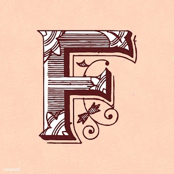 Capital letter F vintage typography style | Free stock vector - 474722