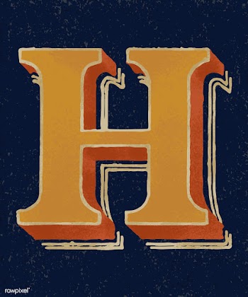 Capital letter H vintage typography style | Free stock vector - 474655