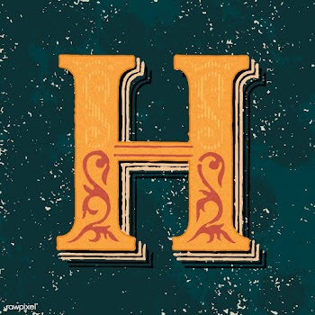 Capital letter H vintage typography style | Free stock vector - 474674