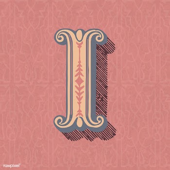 Capital letter I vintage typography style | Free stock vector - 474664