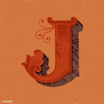 Capital letter J vintage typography style | Free stock vector - 474845