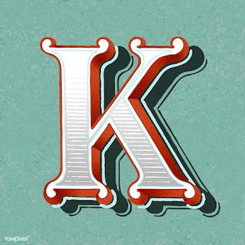 Capital letter K vintage typography style | Free stock vector - 474746