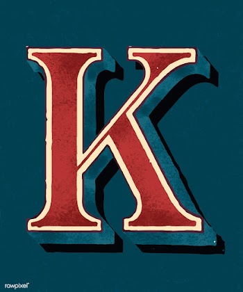 Capital letter K vintage typography style | Free stock vector - 474748