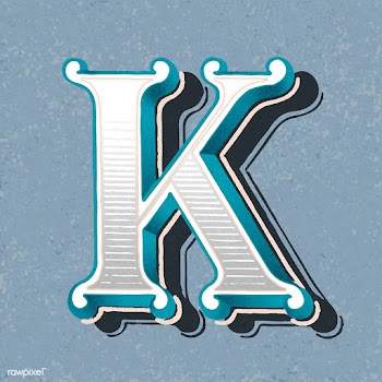 Capital letter K vintage typography style | Free stock vector - 474875