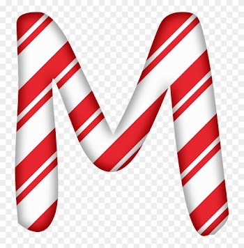 Capital Letter M - Candy Cane Letter O