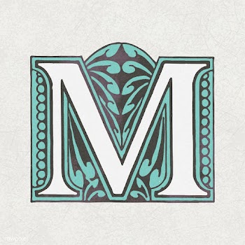 Capital letter M vintage typography style | Free stock vector - 474680