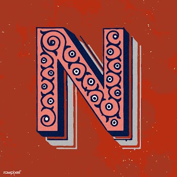 Capital letter N vintage typography style | Free stock vector - 474697