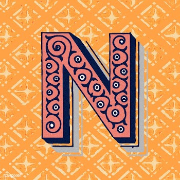 Capital letter N vintage typography style | Free stock vector - 474749
