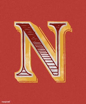 Capital letter N vintage typography style | Free stock vector - 474849