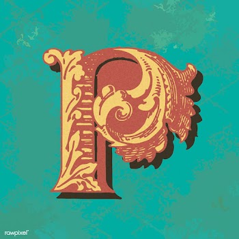 Capital letter P vintage typography style | Free stock vector - 474701