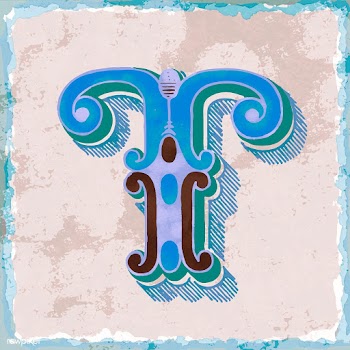 Capital letter T vintage typography style | Free stock vector - 474788