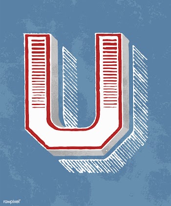 Capital letter U vintage typography style | Free stock vector - 474738