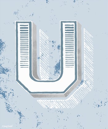 Capital letter U vintage typography style | Free stock vector - 474750