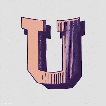 Capital letter U vintage typography style | Free stock vector - 474834