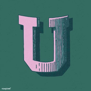 Capital letter U vintage typography style | Free stock vector - 474863
