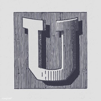 Capital letter U vintage typography style | Free stock vector - 474867