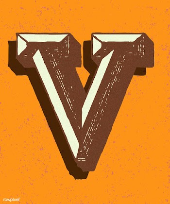 Capital letter V vintage typography style | Free stock vector - 474760