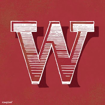 Capital letter W vintage typography style | Free stock vector - 474683