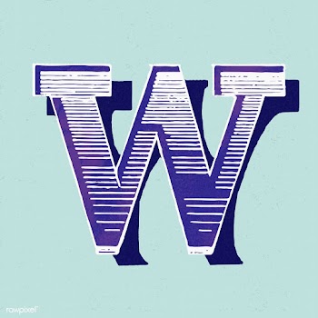 Capital letter W vintage typography style | Free stock vector - 474695