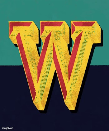 Capital letter W vintage typography style | Free stock vector - 474756