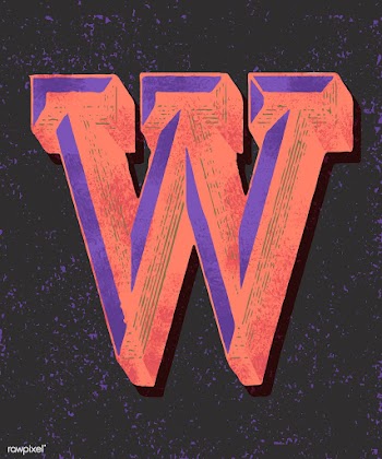 Capital letter W vintage typography style | Free stock vector - 474757