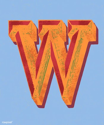 Capital letter W vintage typography style | Free stock vector - 474775