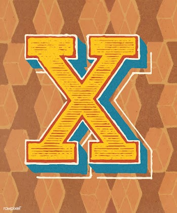 Capital letter X vintage typography style | Free stock vector - 474759