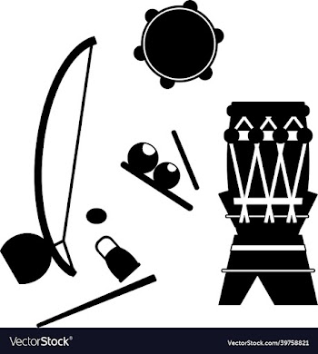 capoeira instruments silhouette set
