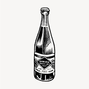 Capped bottle drawing, vintage object | Free Vector - rawpixel