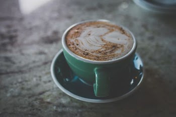 cappuccino in green cup