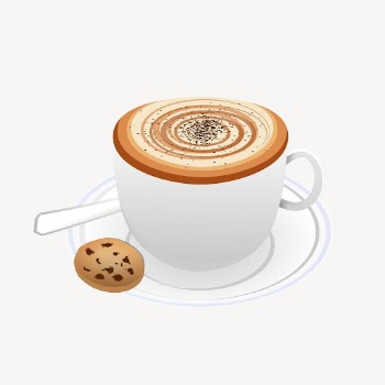 Cappuccino sticker, drink illustration psd. | Free PSD - rawpixel
