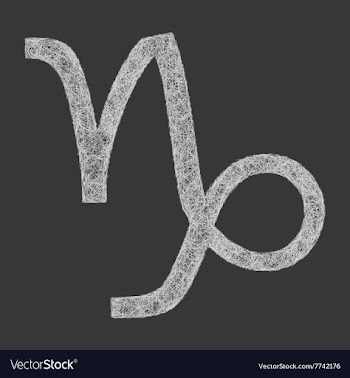 Capricorn zodiac sign line art vector image