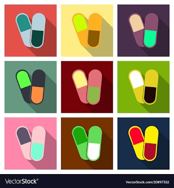 Capsules info graphic painkillers antibiotics vector image