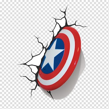 Captain America's shield wall mount lamp, Captain America's shield Light Marvel Comics Wall, Homero transparent background PNG clipart