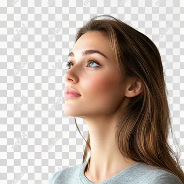 Captivating Portrait of a Woman Gazing Left