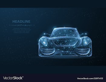  					Car abstract 3d polygonal wireframe low poly vector image														