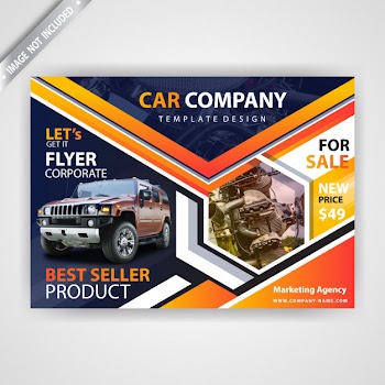Car advertising flyer Free Vector