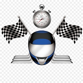 Car Auto racing Racetrack - Banner and helmet racing fuel gauge Vector 