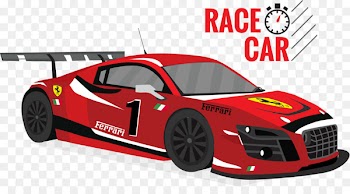 Car Auto racing - Vector cartoon red Ferrari F1 